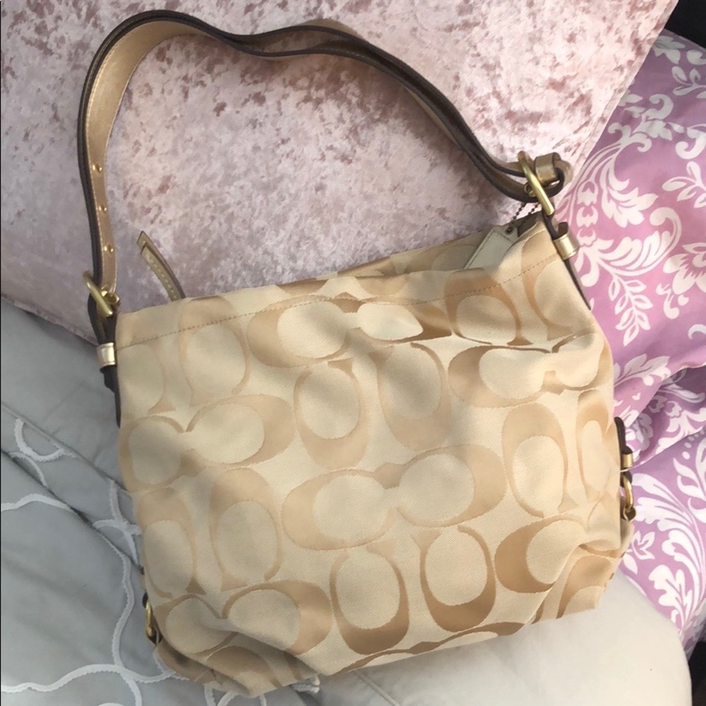 Coach Cream-Colored Shoulder Hobo Handbag